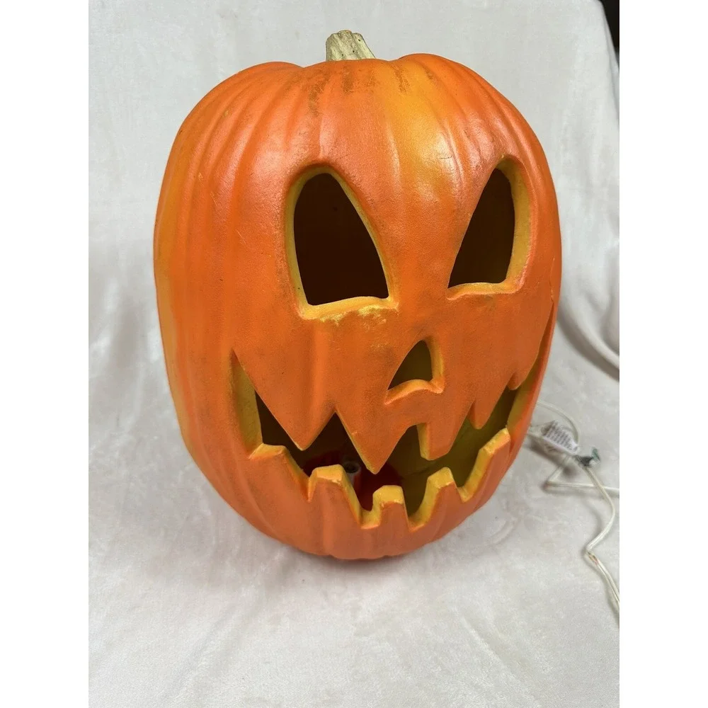 VTG 1995 Trendmasters Light Up Jack O Lantern Pumpkin Halloween Foam Mold 16